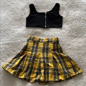 SHEIN Tank Top and Boxy Pleated Skirt Set